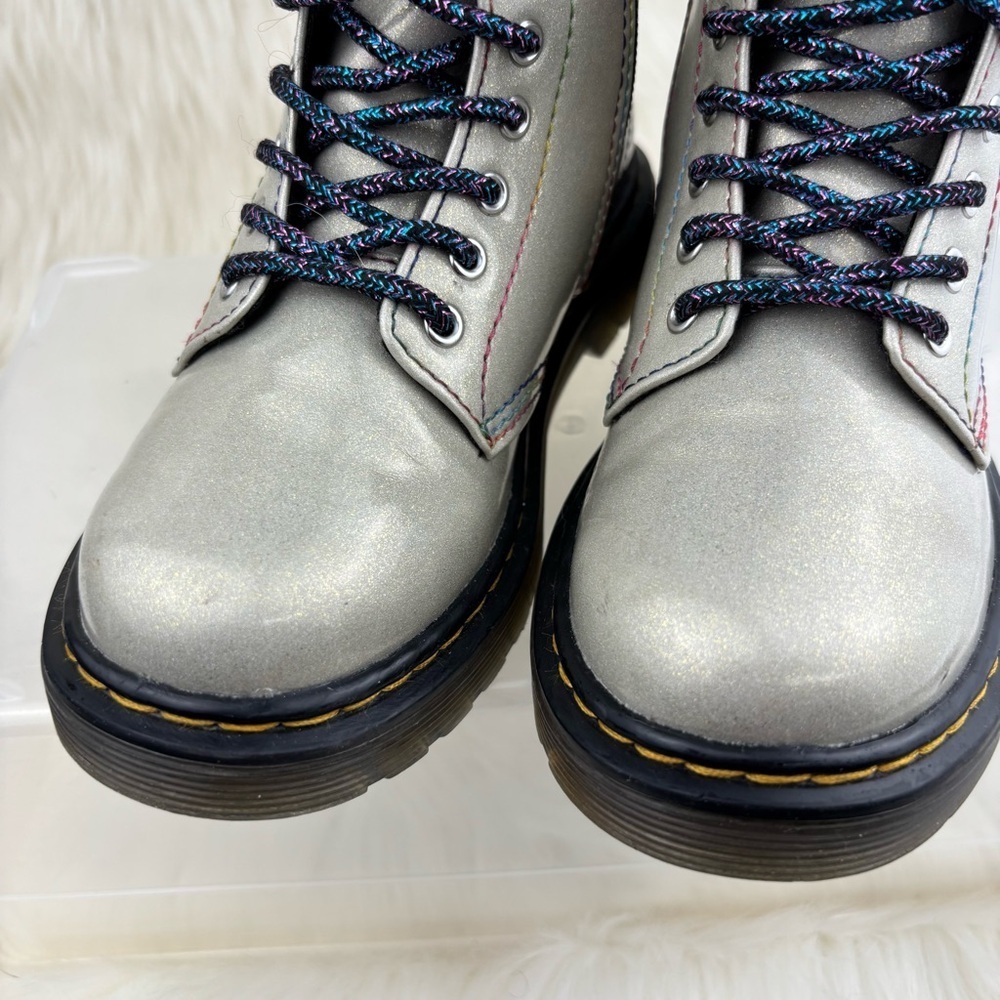 Dr. Martens 1460Metallic Silver Combat Boots - Picture 5 of 8